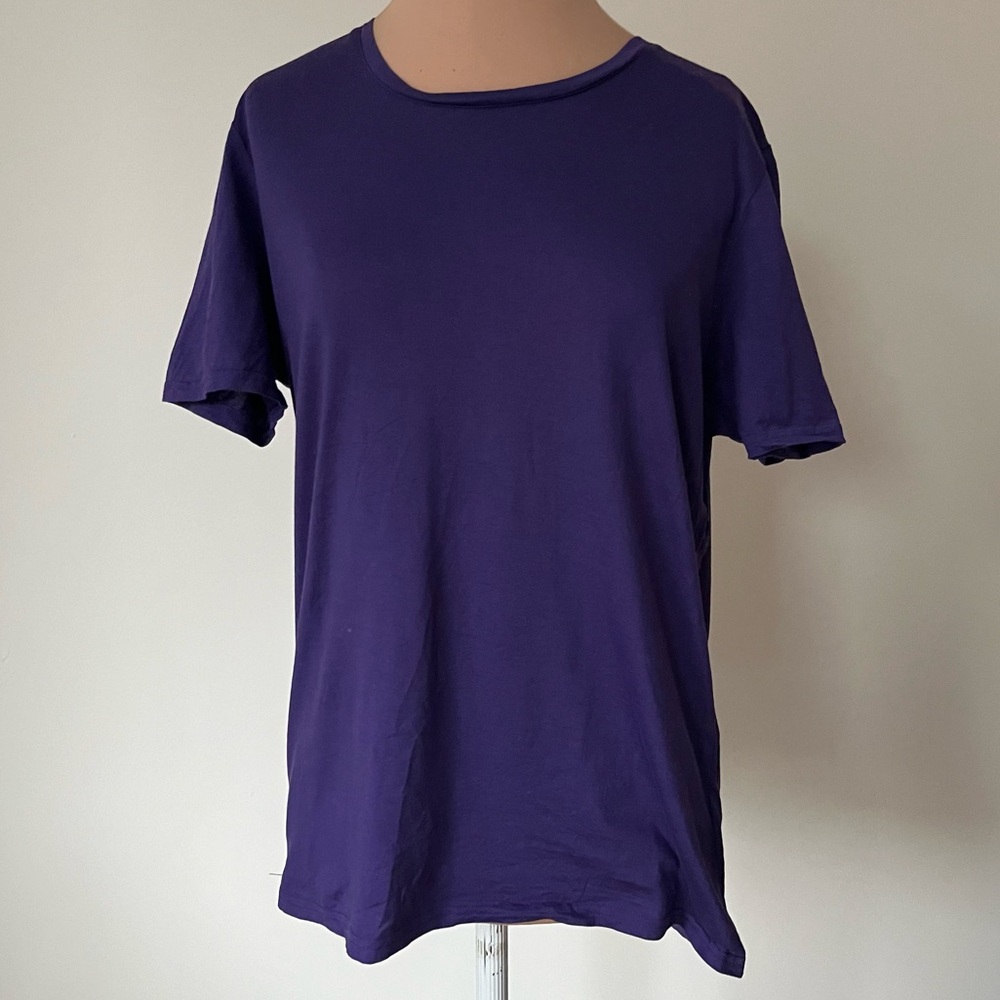 TSE Royal Purple Classic Short Sleeve Crew Neck Cotton T-Shirt EUC Size XL